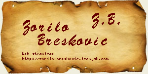 Zorilo Brešković vizit kartica